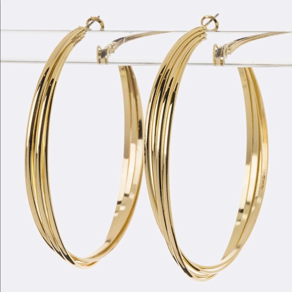Layered Hoop Earrings - Gold